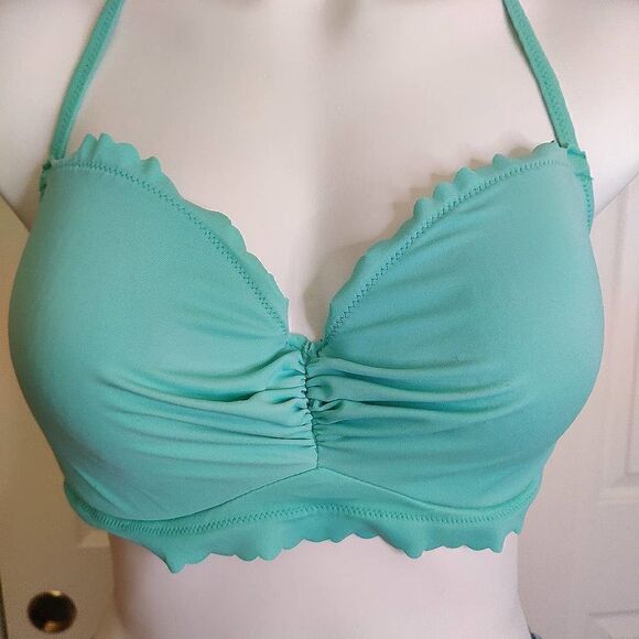Victoria's Secret ruffled halter bikini top sz 34DD - Picture 3 of 9